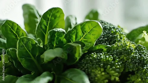 Abstract Green Vegetables Background With Soft Motion