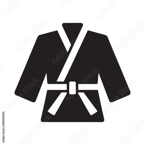 martial arts uniform with belt and straps