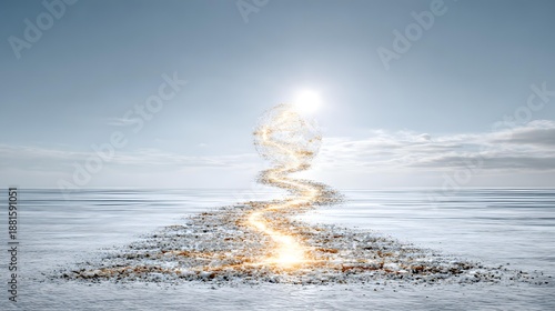 Wallpaper Mural illustration depicting a glowing roadmap stretching across a minimal business environment Torontodigital.ca