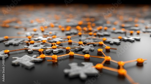 Wallpaper Mural solving illustration showing abstract shapes aligning into organized digital systems Torontodigital.ca