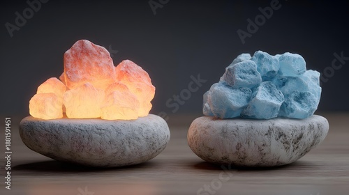 Wallpaper Mural management concept balancing structured data and uncertain glowing forms Torontodigital.ca