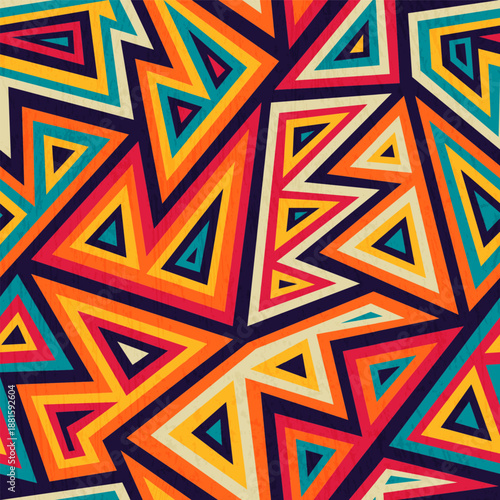 Vivid Warm Mosaic Seamless pattern