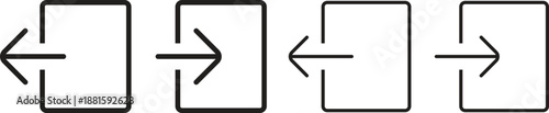 Login and Logout Arrow Icons Set for Access Navigation