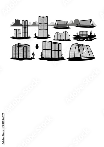 Circular Economy Ghost Net Recycling Silhouette, Ocean Plastic Upcycling, Sustainable Furniture Design and Marine Conservation Vector