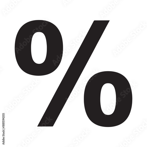 a large black percent sign on a white background