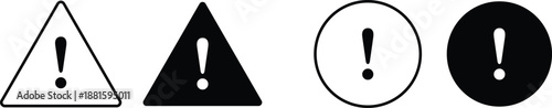 Warning and Alert Icons Set with Exclamation Mark Vector