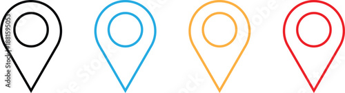 Location Pin Marker Icons Set in Multiple Colors Vector