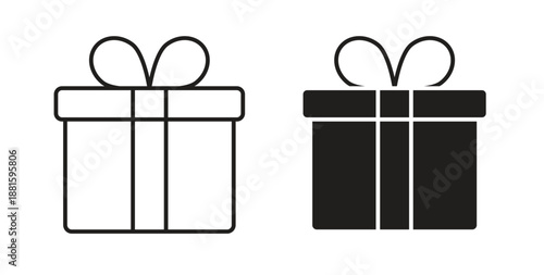 Gift box icons. Outline icons vector collection. flat illustrations