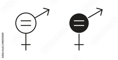 Gender equality icons. Outline icons vector collection. flat illustrations