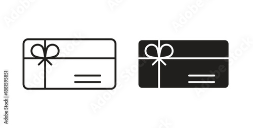 Gift card icons. Outline icons vector collection. flat illustrations