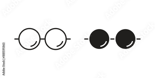 Glasses icons. Outline icons vector collection. flat illustrations