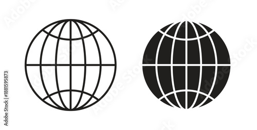 Globe icons. Outline icons vector collection. flat illustrations