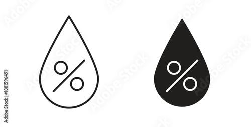 Humidity icons. Outline icons vector collection. flat illustrations