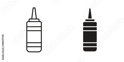 Ketchup icons. Outline icons vector collection. flat illustrations