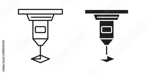 Laser machine icons. Outline icons vector collection. flat illustrations