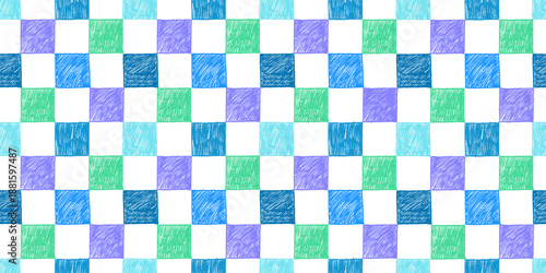 Hand drawn doodle square seamless pattern. Play bg