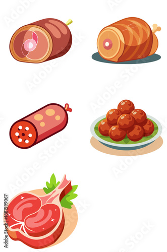 Selection of dried cured deli meats 