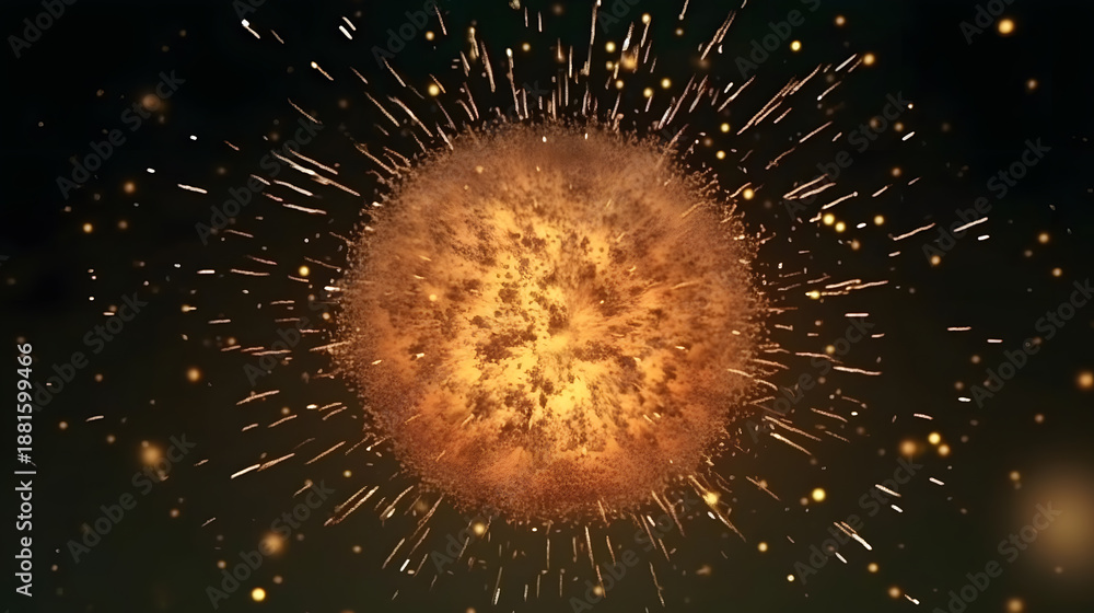 Fototapeta premium Cosmic explosion radiating from central hub, vibrant colors