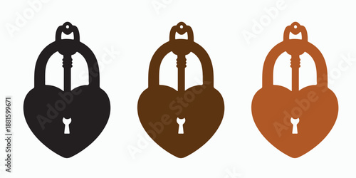 Heart-shaped Padlocks: Close-up studio shot of a set of heart-shaped padlocks, symbolizing security and love.