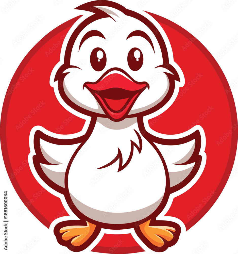 Obraz premium Cute cartoon bird character mascot illustration in flat style
