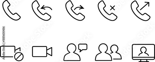 Social media reaction and interaction icons set. Like, comment, share, notification and user engagement outline symbols