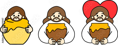 꿀단지 안고있는 예수님 토퍼 도안