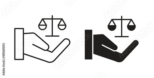 Law icons. Outline icons vector collection. flat illustrations