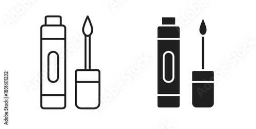 Lip gloss icons. Outline icons vector collection. flat illustrations