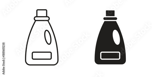 liquid detergent icons. Outline icons vector collection. flat illustrations