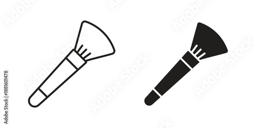 Makeup brush icons. Outline icons vector collection. flat illustrations