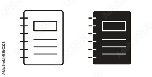 Notebook icons. Outline icons vector collection. flat illustrations