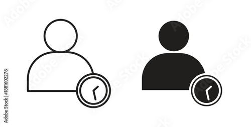 Office hours icons. Outline icons vector collection. flat illustrations