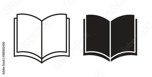 open book icons. Outline icons vector collection. flat illustrations