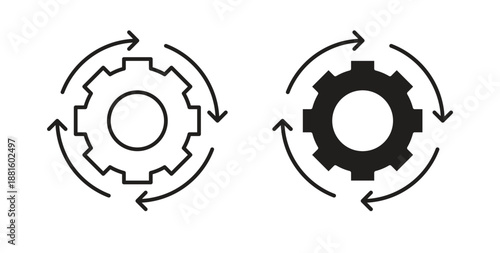 Optimization icons. Outline icons vector collection. flat illustrations