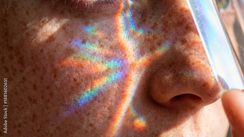 Fototapeta premium Vivid Rainbow Reflection on Skin