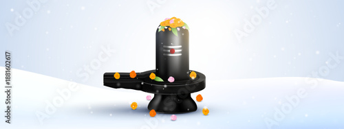 Happy maha Shivratri, a Hindu festival celebrated of lord shiva night. Maha shivratri indian religious festival banner.