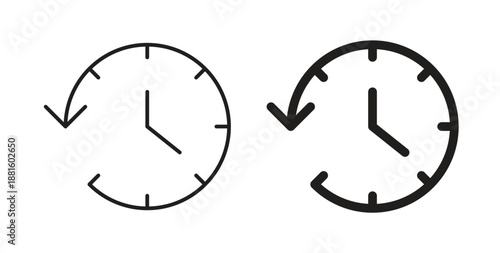 Past time icons. Outline icons vector collection. flat illustrations