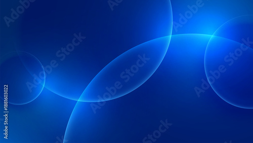 Blue abstract overlapping circular gradient background design art clean. Blue abstract background with glass circles design vector.