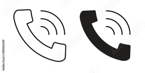 Phone call icons. Outline icons vector collection. flat illustrations