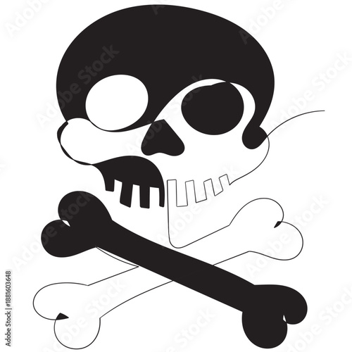 Danger sign icon   continuous one line drawing of outline vector illustration 