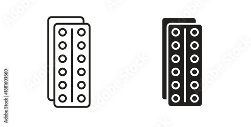 Pill blisters collection Silhouette flat icon design element.icons. Outline icons vector collection. flat illustrations