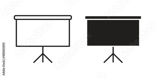 Presentation board icons. Outline icons vector collection. flat illustrations