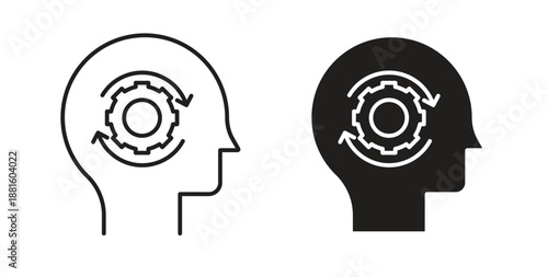 Realization icons. Outline icons vector collection. flat illustrations