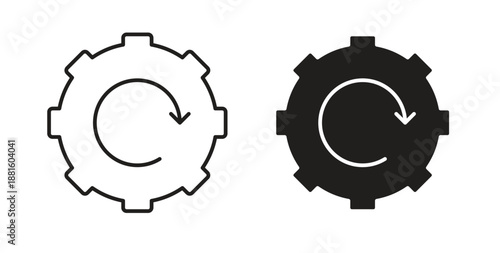 Recovery gear icons. Outline icons vector collection. flat illustrations