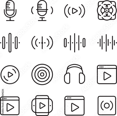 Audio and video playback icons and symbols