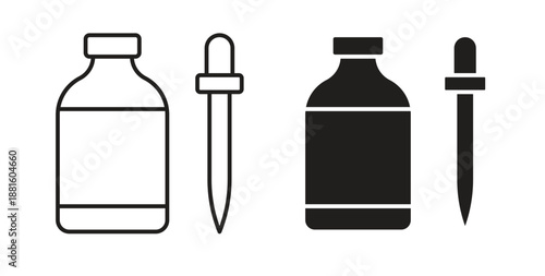 Serum icons. Outline icons vector collection. flat illustrations
