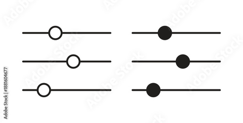 Settings sliders icons. Outline icons vector collection. flat illustrations