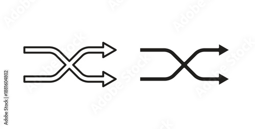 Shuffle arrow icons. Outline icons vector collection. flat illustrations