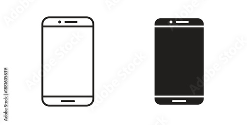 Smartphone icons. Outline icons vector collection. flat illustrations