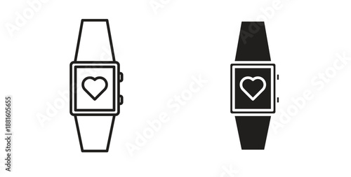 Smartwatch icons. Outline icons vector collection. flat illustrations
